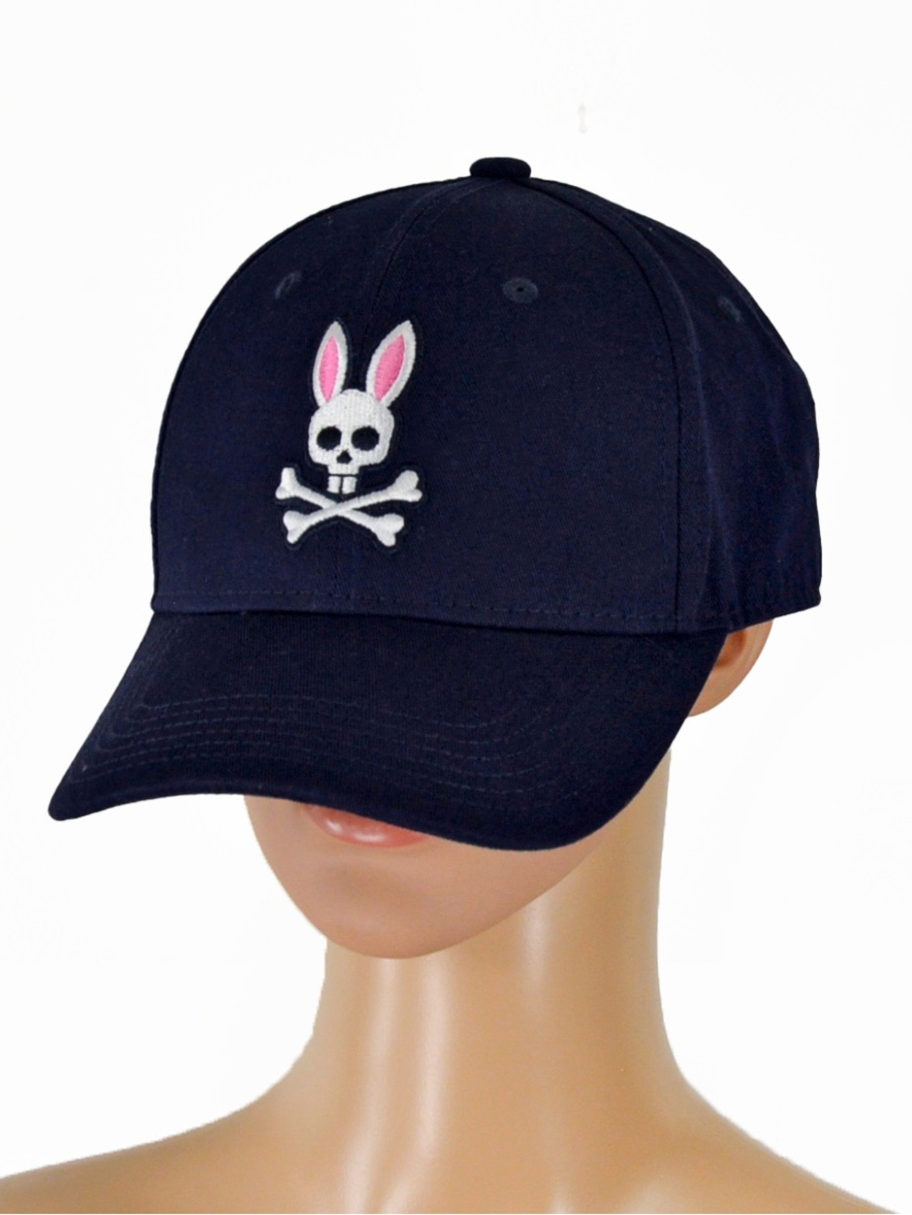 Psycho Bunny Logo Strap Back CAP Dark Navy Blue Dad Hat